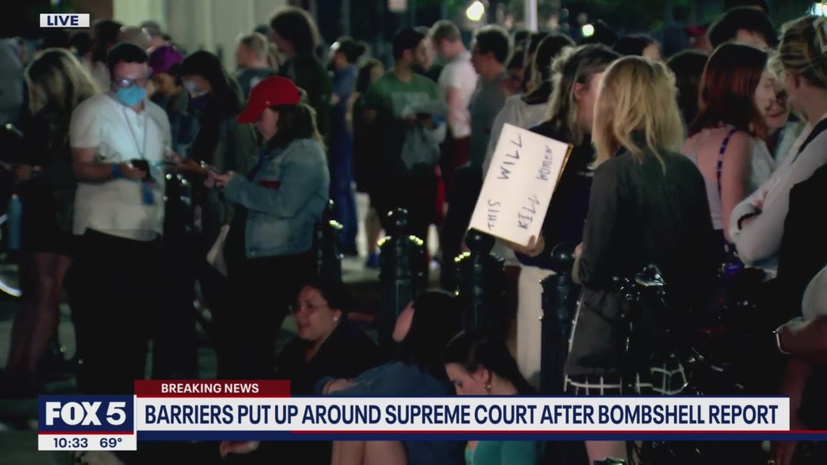 Barriers put up around Supreme Court after bombshell report